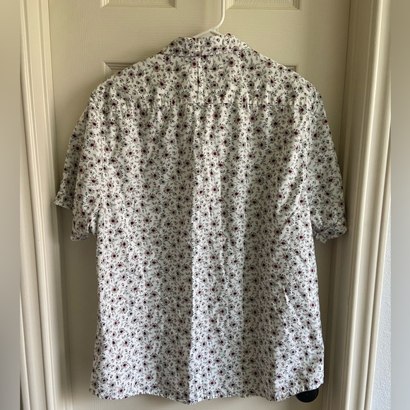 Denim & Flower Ricky Singh Size XL White Blue Floral Cotton Button Shirt - Picture 2 of 3